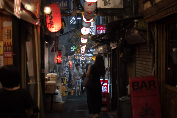 Restaurants in Omoide Yokocho (Piss Alley) in Shinjuku.