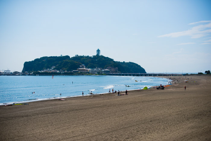 Enoshima beach coastline in Kamakura.