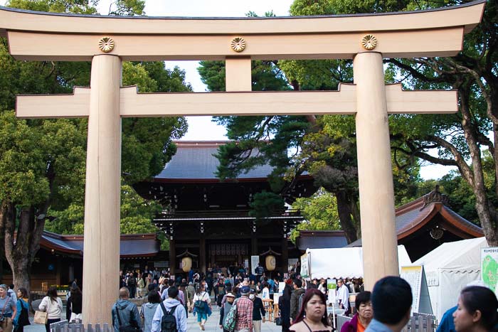 Meiji Jingu shrine gates near Harajuku.