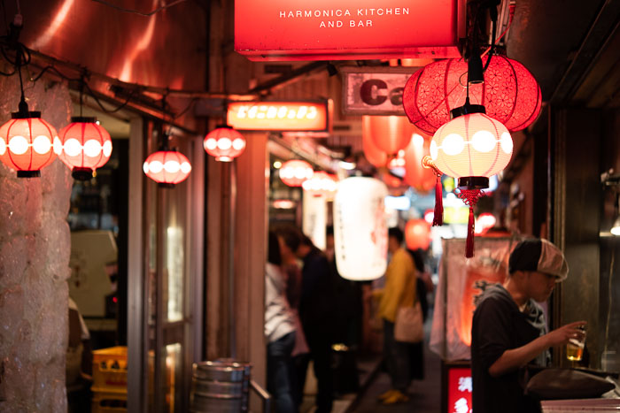 Izakaya pubs in Harmonica Alley in in Kichijoji