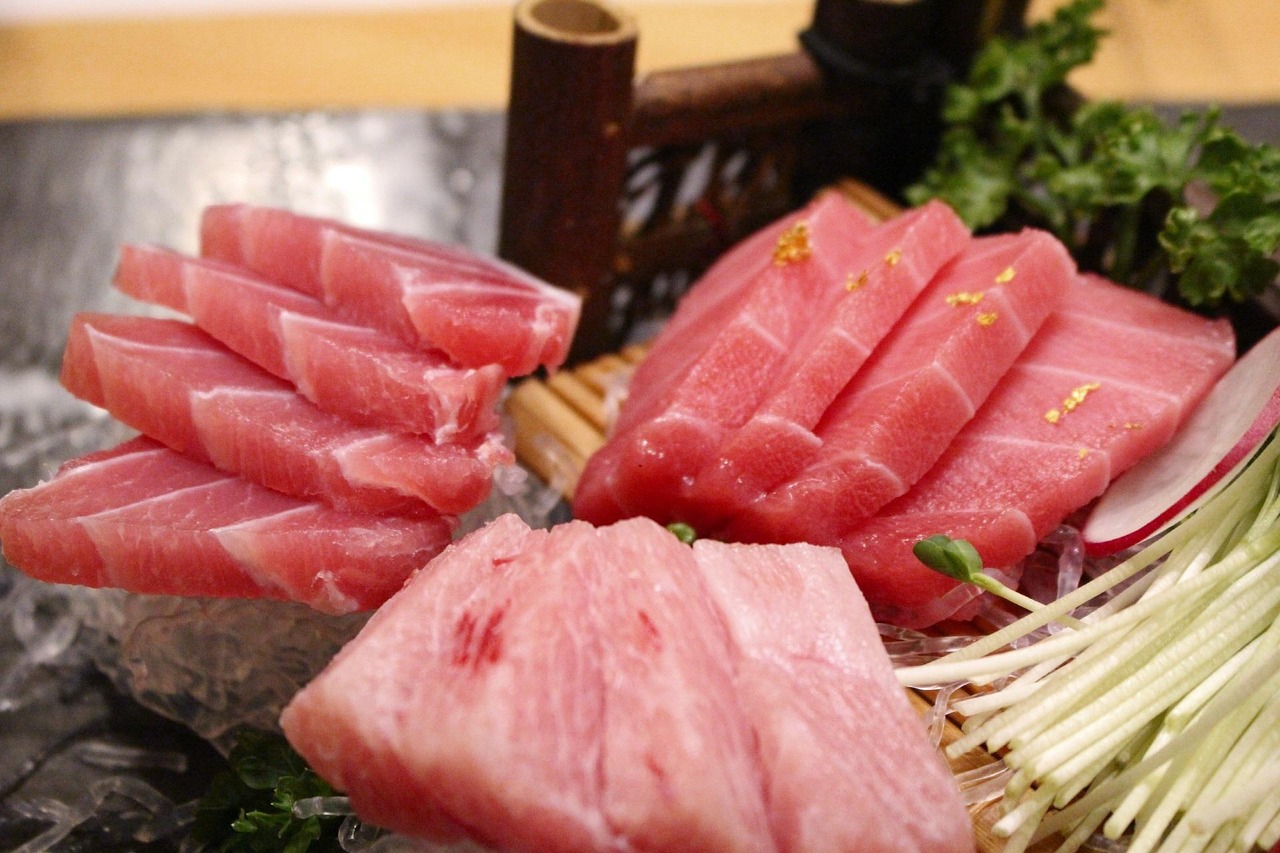 Tuna sashimi at an osaka fish market