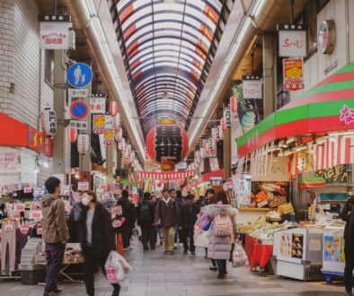 Kuromon fish market in Osaka by Helga Christina