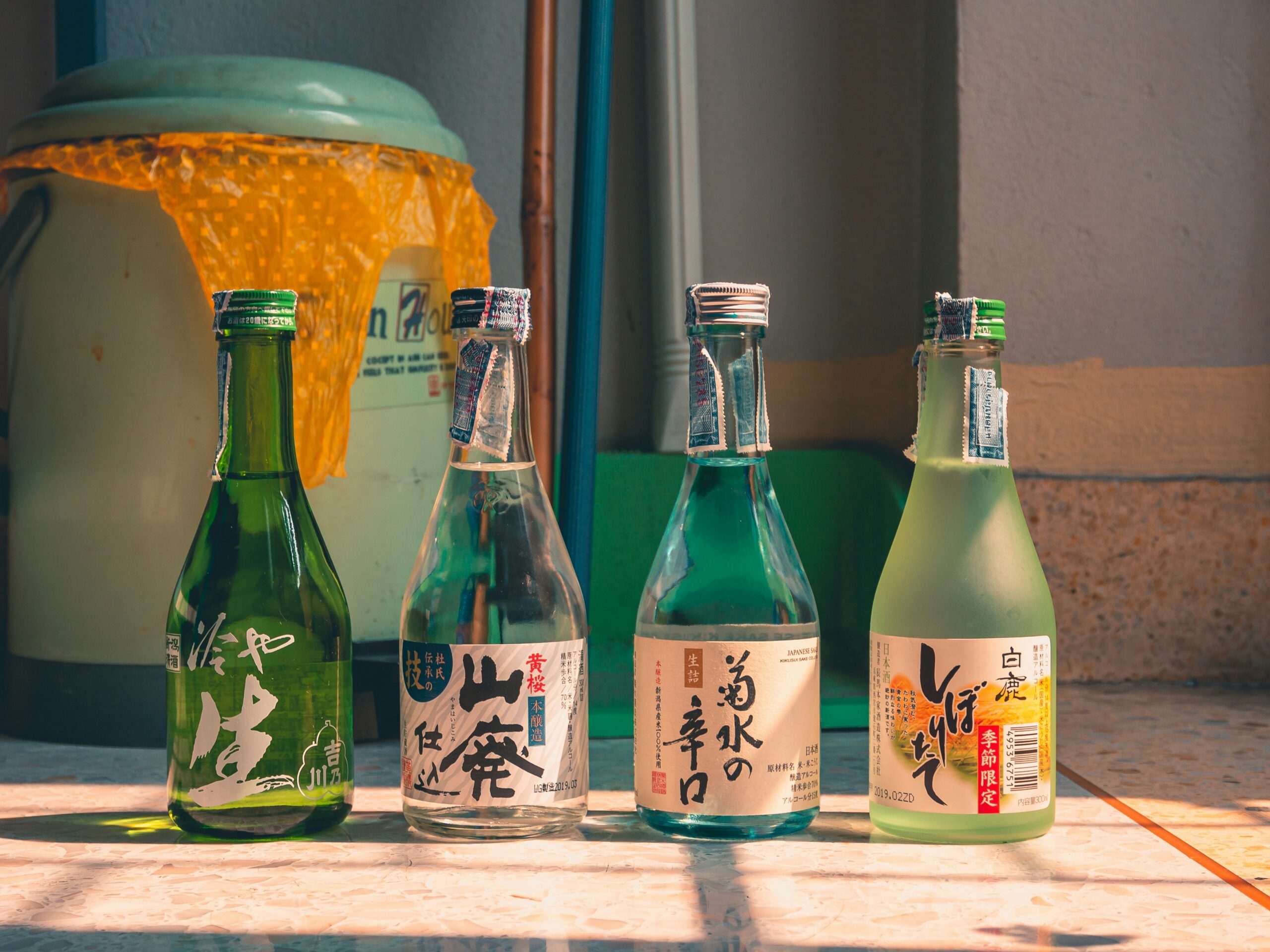 Sake bottles by Kanamajina